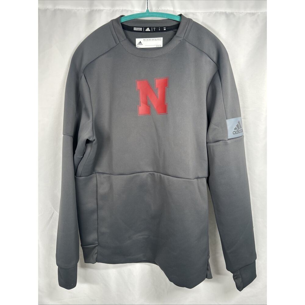 Adidas Nebraska Cornhuskers Pullover Thermal Mens Size Large Grey
